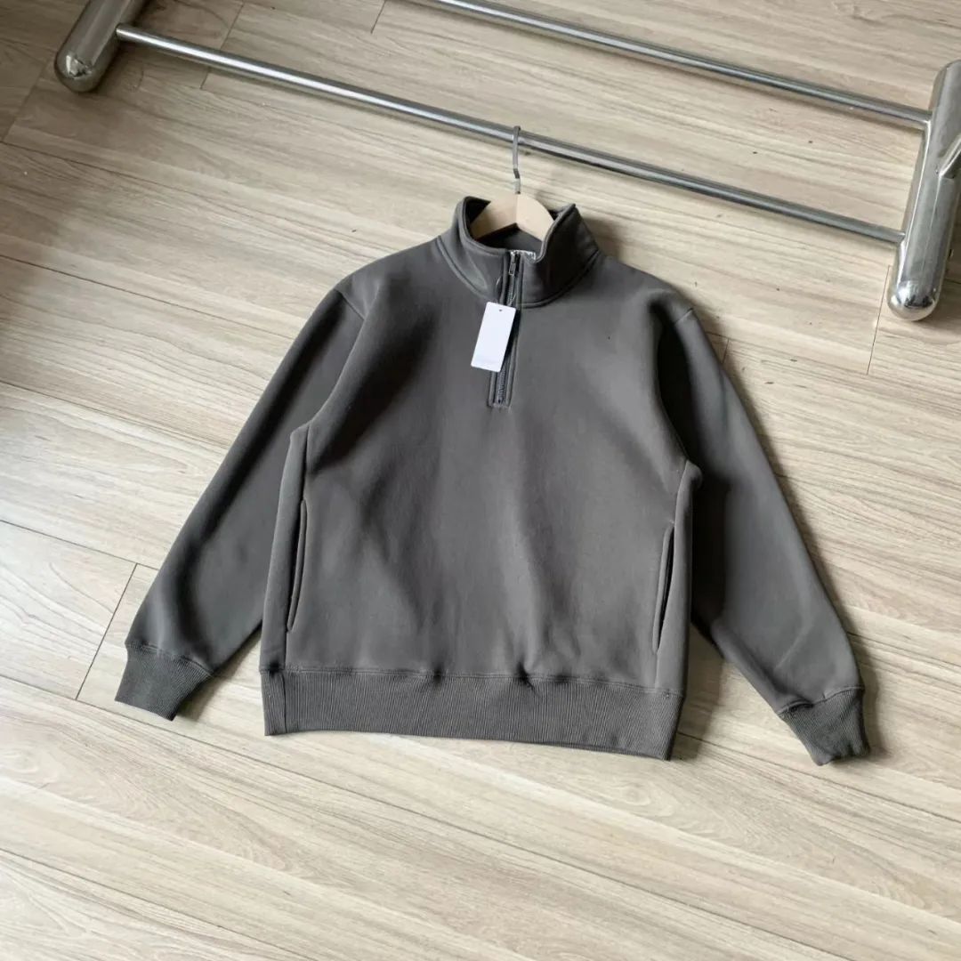 Men's Thick Loose Half Zipped Stand Collar Top