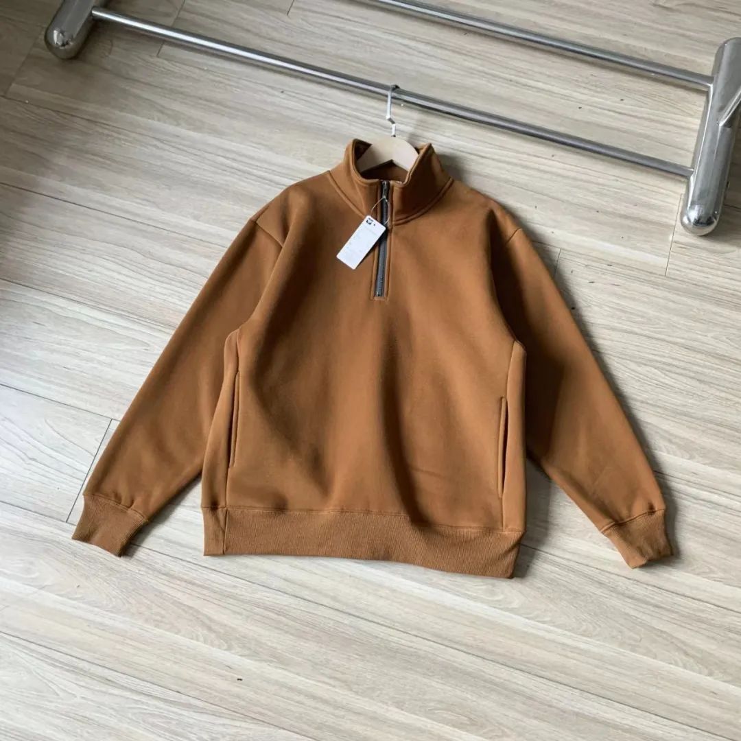 Men's Thick Loose Half Zipped Stand Collar Top