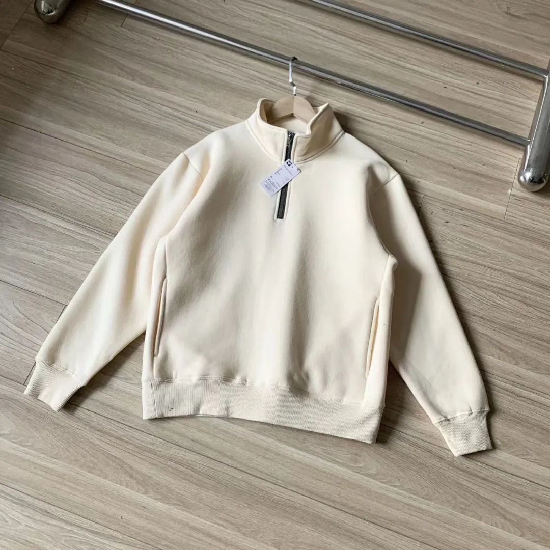 Men's Thick Loose Half Zipped Stand Collar Top